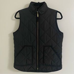 J. Crew Women's Black Excursion Quilted Puffer Vest